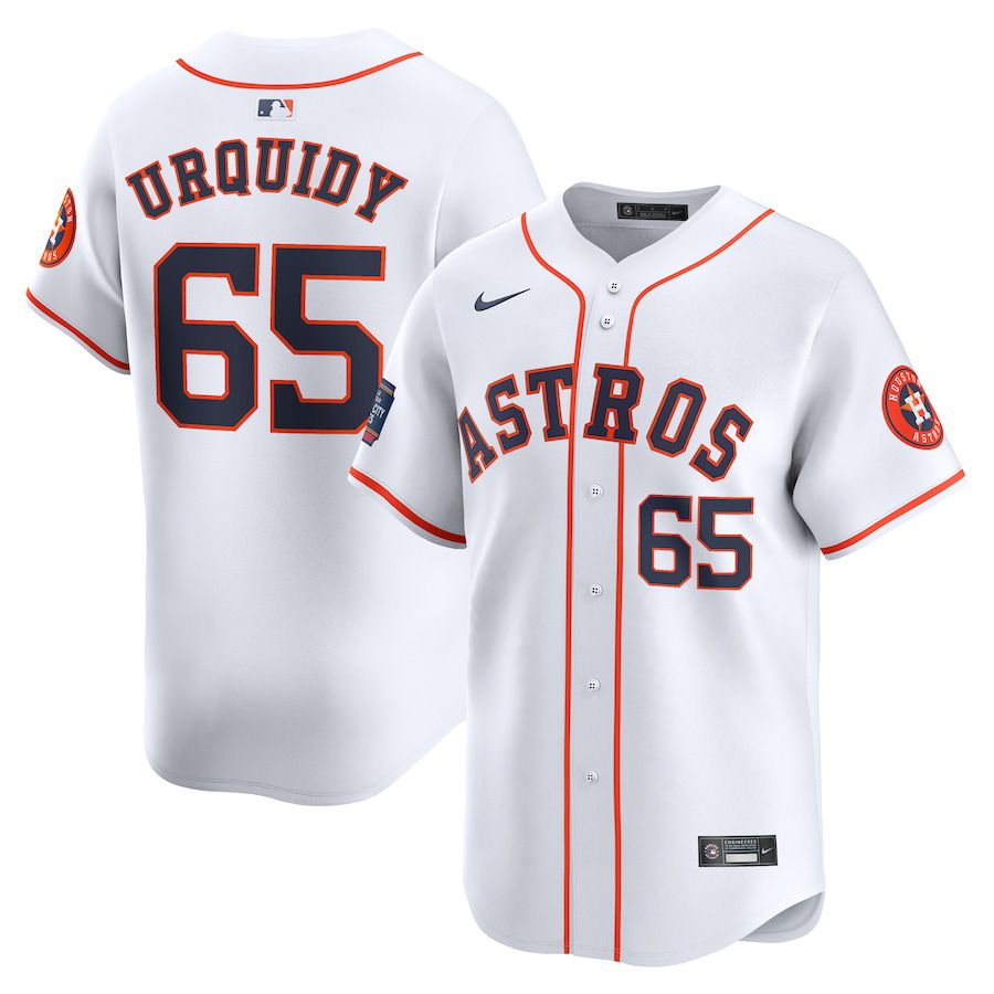 Men Houston Astros #65 Jose Urquidy Nike White 2024 MLB World Tour Mexico City Series Home Limited Player Jersey->houston astros->MLB Jersey